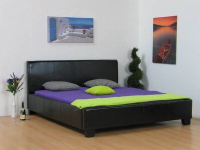Zwart bed kunstleer November 180x200 cm