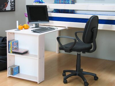 Bureau met opbergkast wit voor halfhoogslaper Thuka