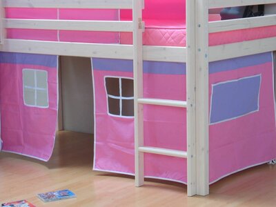 Lila prinses tentdoek voorhangset halfhoogslaper