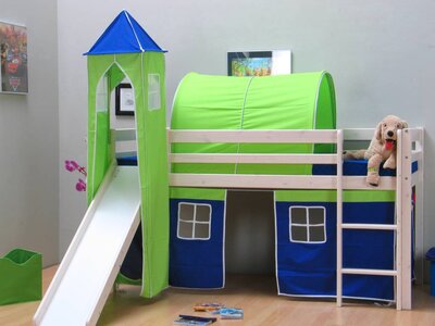 Tentdoek voorhangset blauw groen