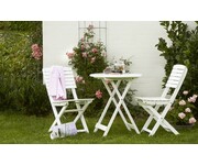 Tuinset wit bistroset Fano inklapbare tafel en 2 stoelen 