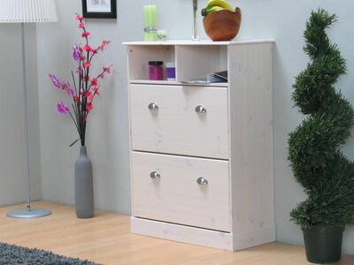 Schoenenkast Terra wit grenen