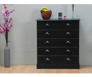 Ladenkast Terra zwart grenen 4 + 2 laden 