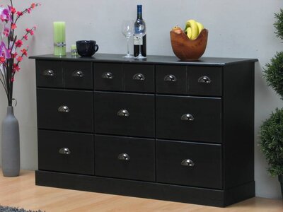 Dressoir Terra zwart grenen
