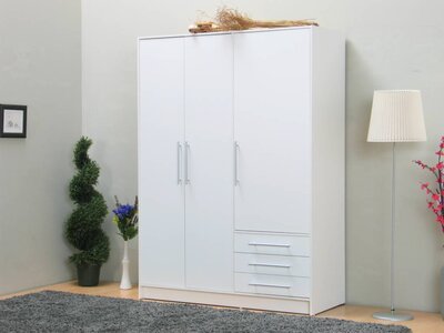 Tvilum Driedeurs kledingkast wit Peru