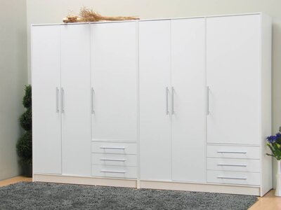 Tvilum 6drs kledingkast wit set van 2 kasten Peru