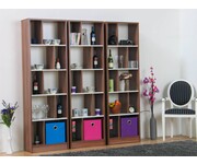 Sune set van 3 boekenkasten wit en pruimkleurig Tvilum