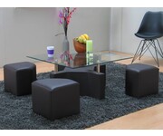 Salontafel Kim bruin inclusief 4x poef 