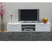 TV meubel Bergamo wit hoogglans met 2 laden en open vakken Tvilum