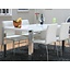 Eethoek Amy 160x90 cm wit hoogglans tafel met 4 witte stoelen