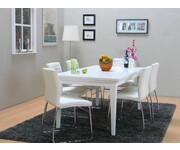 Witte eetkamerset Venetië met 6 witte stoelen Denver Tvilum