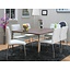 Tvilum Eethoek walnoot Frank 160x100 met 6 stoelen wit