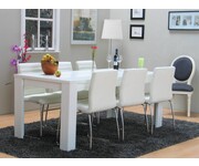 Kate eetkamerset wit 190x90 met 6 stoelen wit Denver Tvilum