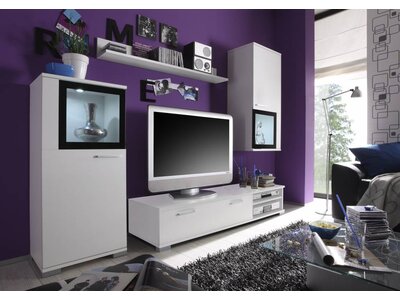 Woonwand 4-delig TV wandmeubel Live wit