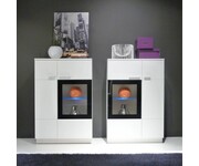 Luna highboard wit 114x75 cm met glazen venster 