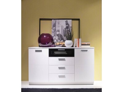 Wit dressoir Luna met glazen venster