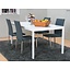 Eethoek Milano 180x90 hoogglans wit met 4 stoelen groen Tiana