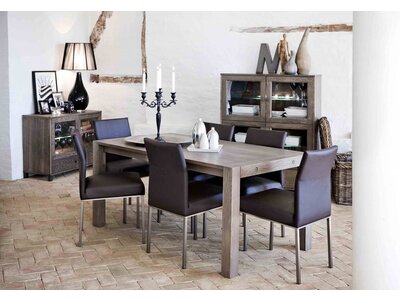 Boston eethoek grijs eiken 90x160-210 cm