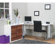 Wit hoekbureau met lademodule Prima Tvilum