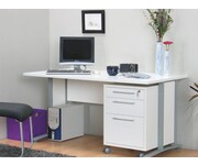 Wit bureau wit hoogglans Prima met ladeblok Tvilum