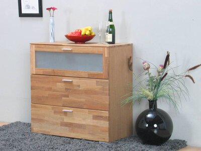 Eiken kommode Helsinki met 3 laden 90,5 x 90,5 cm