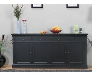 Zwart antiek patiné dressoir Mozart 4deurs 