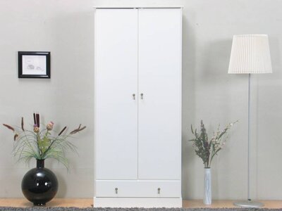 Barlett witte 2deurs kledingkast