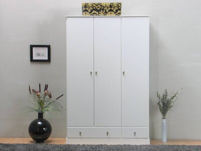 Kledingkast driedeurs wit Barlett