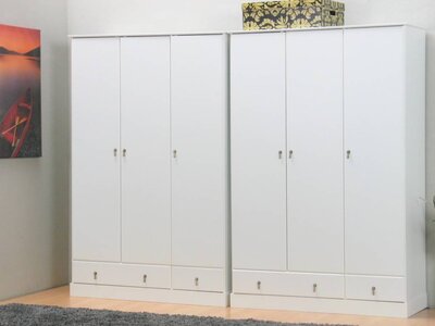 Witte kledingkast Barlett 6deurs