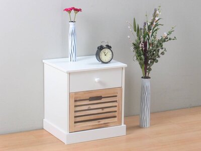 Wit nachtkastje Rianne met 2 lades