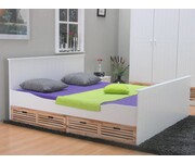 Wit 2persoonsbed 140x200 Rianne met paulowniahout 