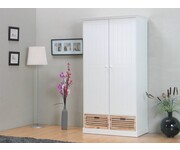 Tweedeurs kledingkast wit met 2 lades Rianne 