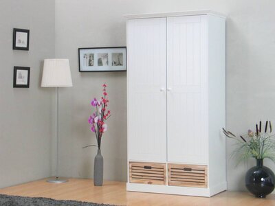 Tweedeurs kledingkast wit met 2 lades Rianne