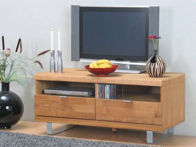 Eiken TV meubel Chicago met 2 open vakken en laden