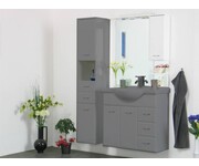 Spiegel met hangkast en verlichting Alsace wit hoogglans 