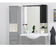 Spiegel met hangkast en verlichting Alsace zwart hoogglans 