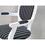 Witte stoel met armleuning Rococo met zwart gestreepte bekleding