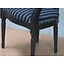 Stoel barok Rococo zwart met zwart gestreepte bekleding