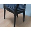Stoel barok Rococo zwart met zwart gestreepte bekleding
