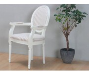 Rococo eetkamerstoel met armleuning antiek wit 