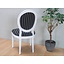 Stoel wit Rococo met zwart gestreepte bekleding
