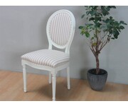 Barok eetkamerstoel creme met beige stof Rococo 