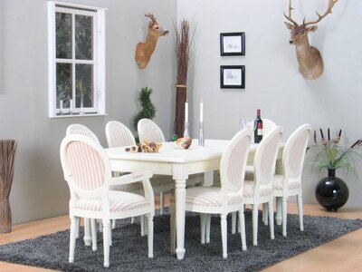 Eethoek Mozart wit met 8 stoelen