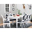 Venetië eethoek wit 180/276 x 95 met 6+2 barok stoelen wit-zwart Rococo