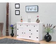 Wit dressoir New Mexico 132cm breed met 3 deuren en 3 laden 