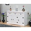 Wit dressoir New Mexico 132cm breed met 3 deuren en 3 laden