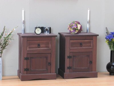 Set van 2 bruine nachtkastjes New Mexico