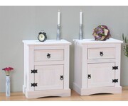 2 nachtkastjes wit New Mexico 