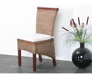 Rotan stoel bruin Larissa met kussen 