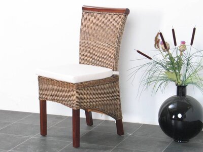 Rotan stoel bruin Larissa met kussen